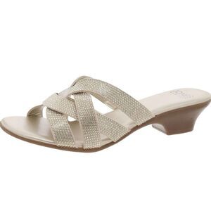 Jones New York Womens Enny Embellished  Slide Sandals Light Gold Size 7 New